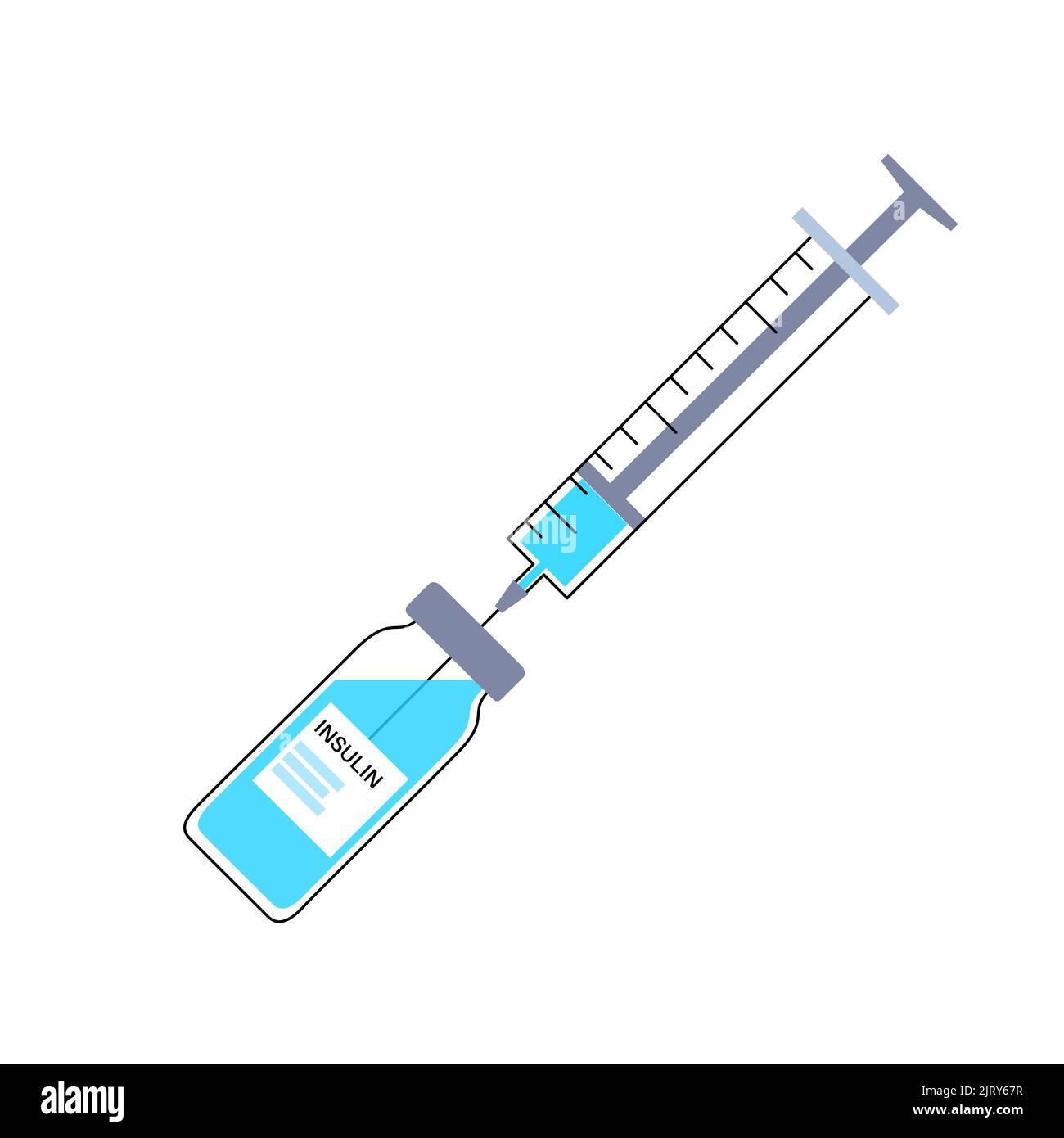 Insulinampulle und Spritze, Abbildung Stockfoto