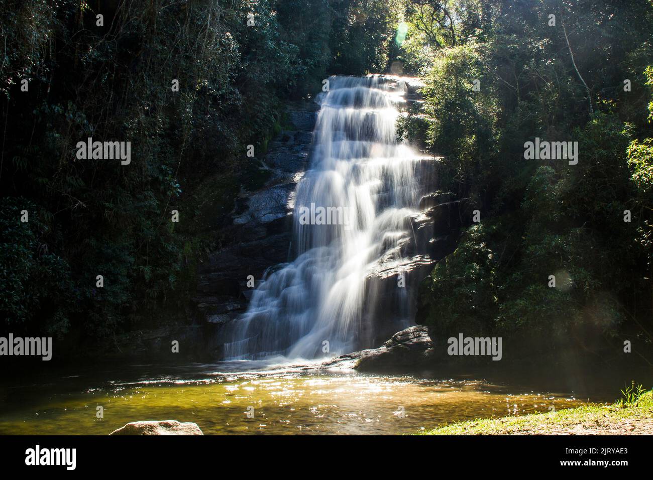 Sieben Wasserfälle in Serra da Bocaina in Sao Paulo Brasilien. Stockfoto