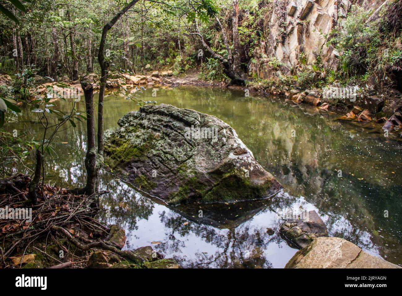 Mangrovenwasserfall in tiradentes, minas gerais in Brasilien. Stockfoto