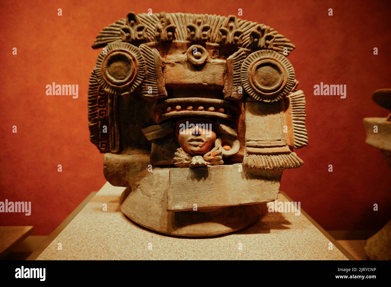 Zeremonieller Brazier für Rituale, aus Teotihuacan, National Anthropology Museum, Chapultepec Park, Mexico City, Mexiko Stockfoto