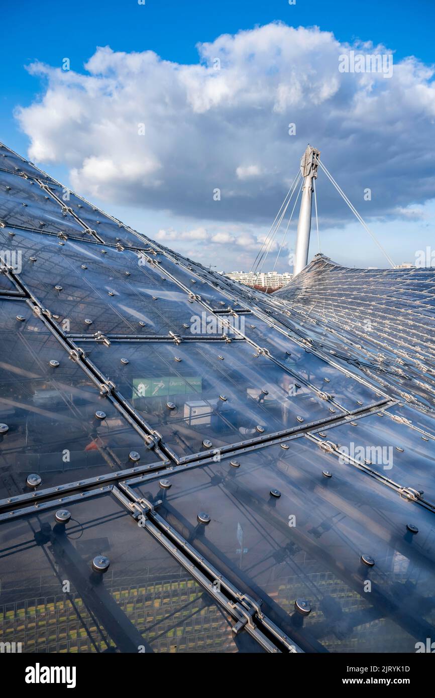 Olympiastadion Zeltdach, Olympiastadion Zeltdach Tour, Olympiastadion, Olympiapark, München, Bayern, Deutschland Stockfoto