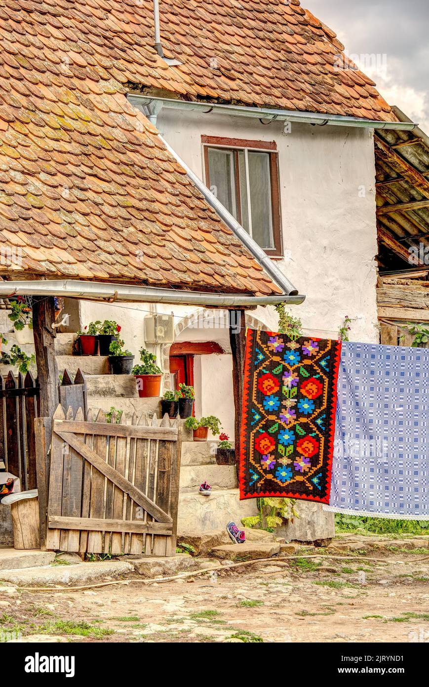 Viscri Saxon Village, Rumänien Stockfoto