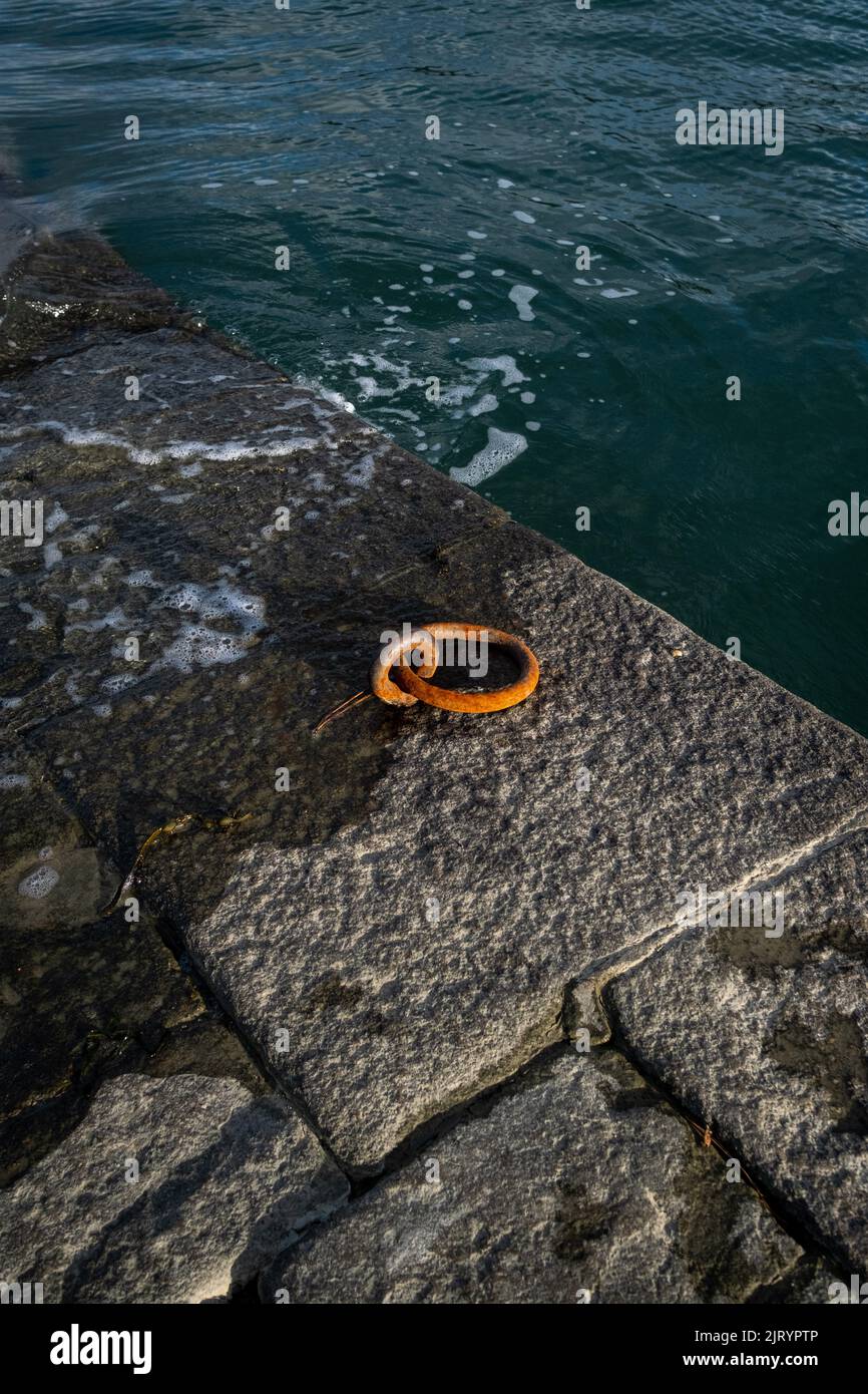 Frankreich, Bretagne, Minhic-sur Rance am 2020-09-27. Langer Bericht über die Fragen des Flusses Rance in der Bretagne und insbesondere über die Frage des Siltin Stockfoto