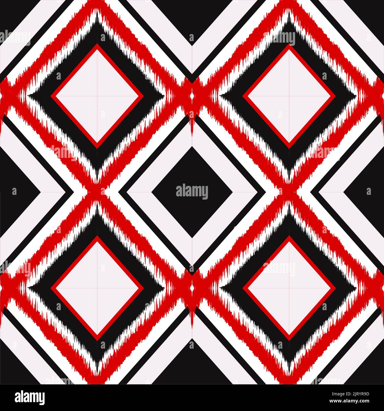 Ikat geometrische Folklore Ornament. Nahtloses Streifenmuster im aztekischen Stil. Figur Tribal Stickerei. Volkstümlicher Muster. Ikat-Muster für Hintergrundteppich Stockfoto