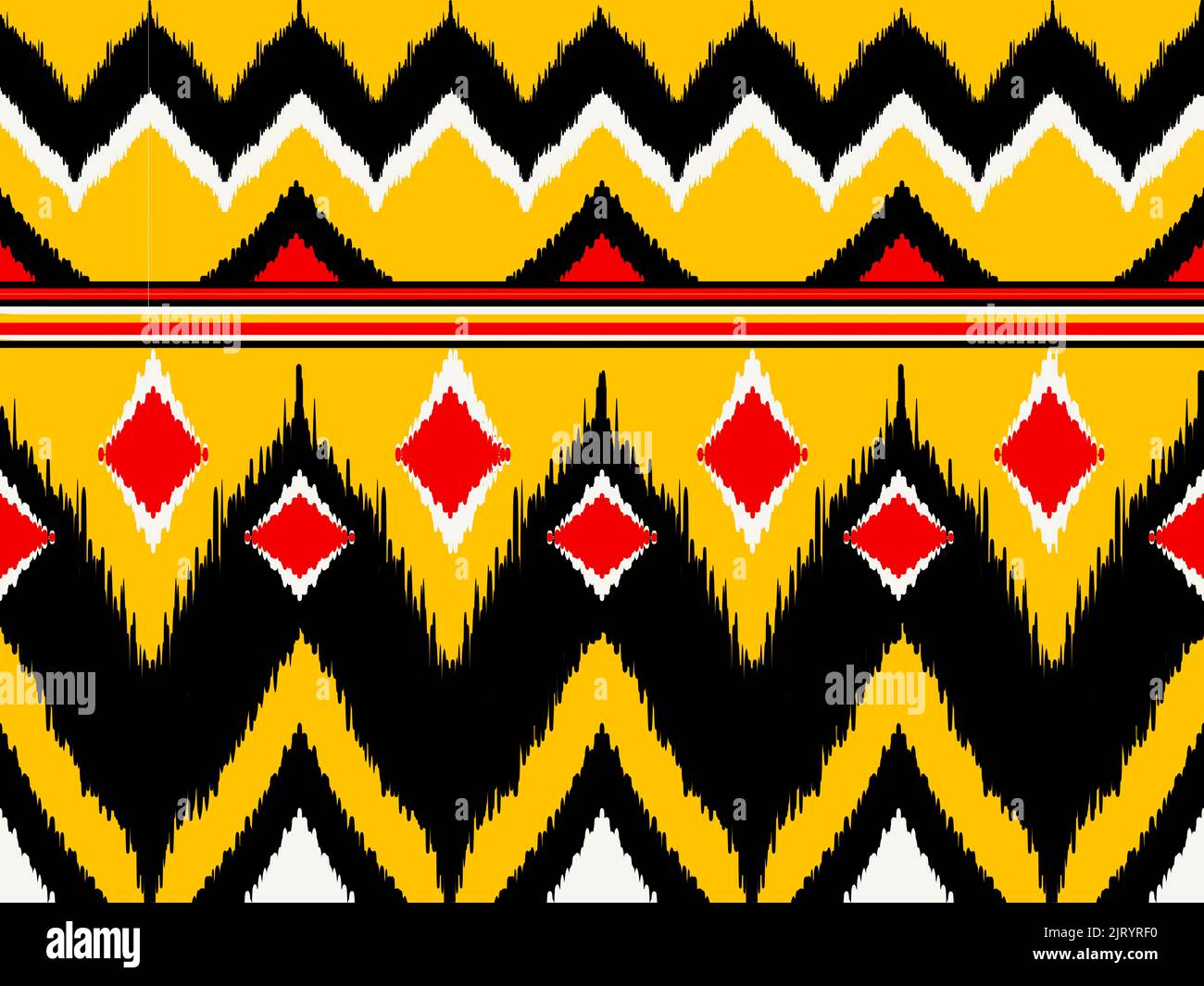 Ikat geometrische Folklore Ornament. Nahtloses Muster Figur Tribal Stickerei. Volkstümlicher Muster. Ikat-Muster Stockfoto