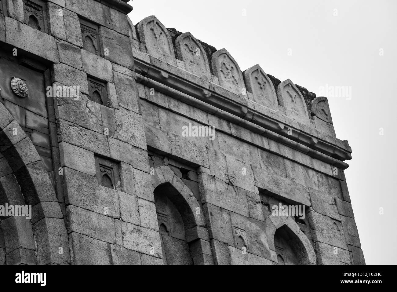 Mughal Architecture Inside Lodhi Gardens, Delhi, Indien, Beautiful Architecture Inside die drei-Kuppeln-Moschee in Lodhi Garden soll die Fr sein Stockfoto