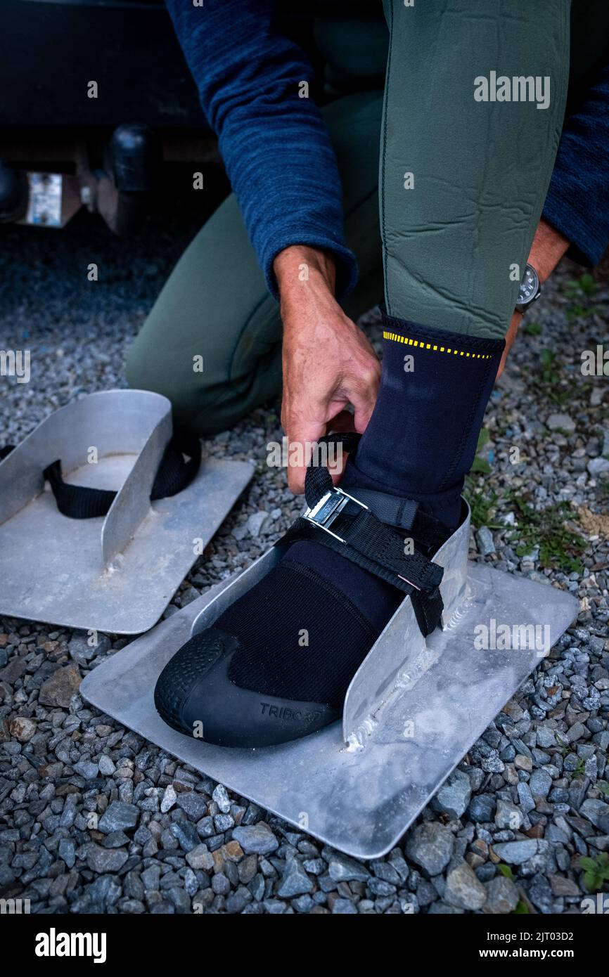 Frankreich, Bretagne, Plouer-sur-Rance le 2021-07-28. Reportage au long cours sur les enjeux du fleuve de la Rance en Bretagne et nottamment sur la questi Stockfoto