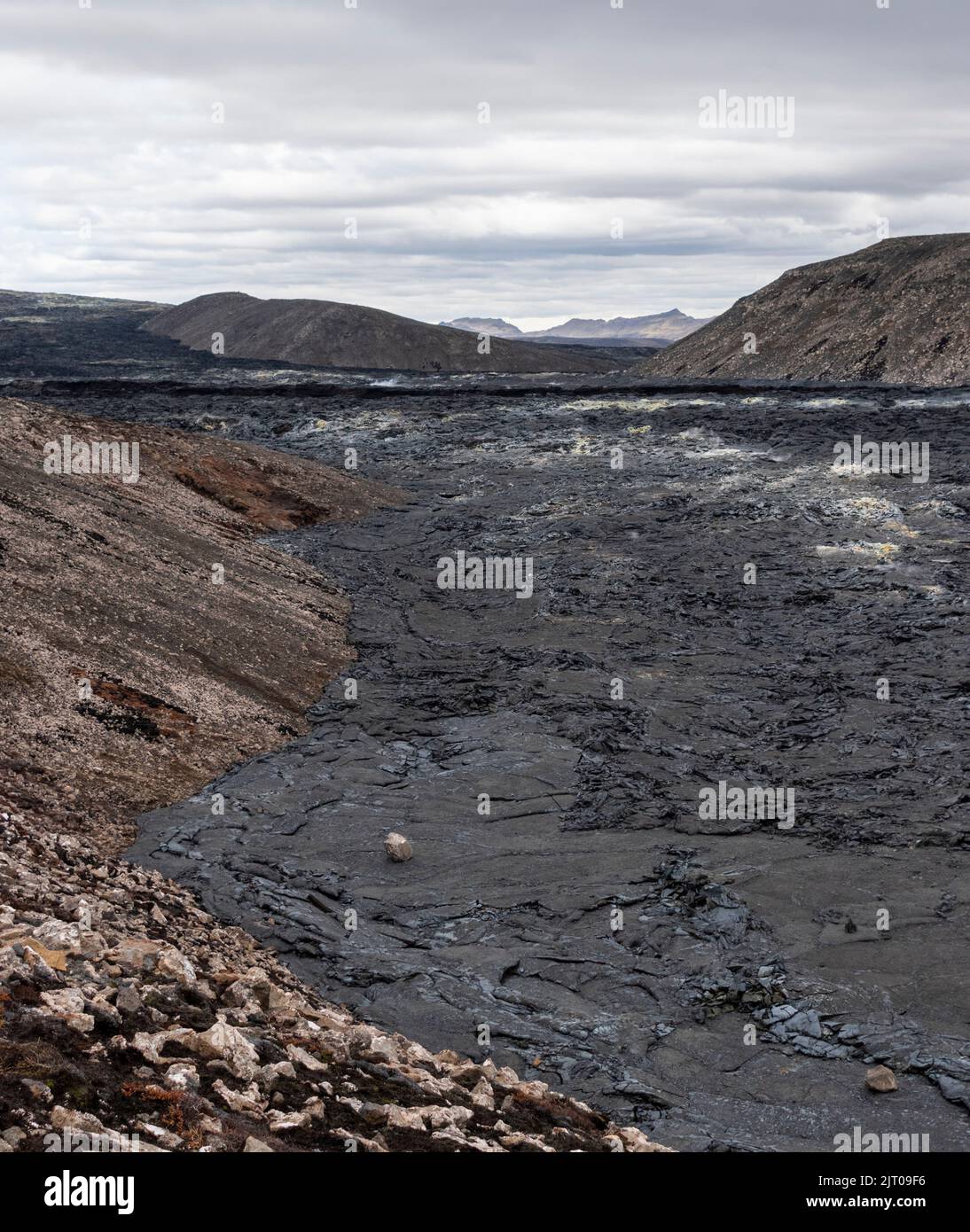 Fagradalsfjall Lava Field bei Grindavik, Reykjanes Halbinsel, Island Stockfoto