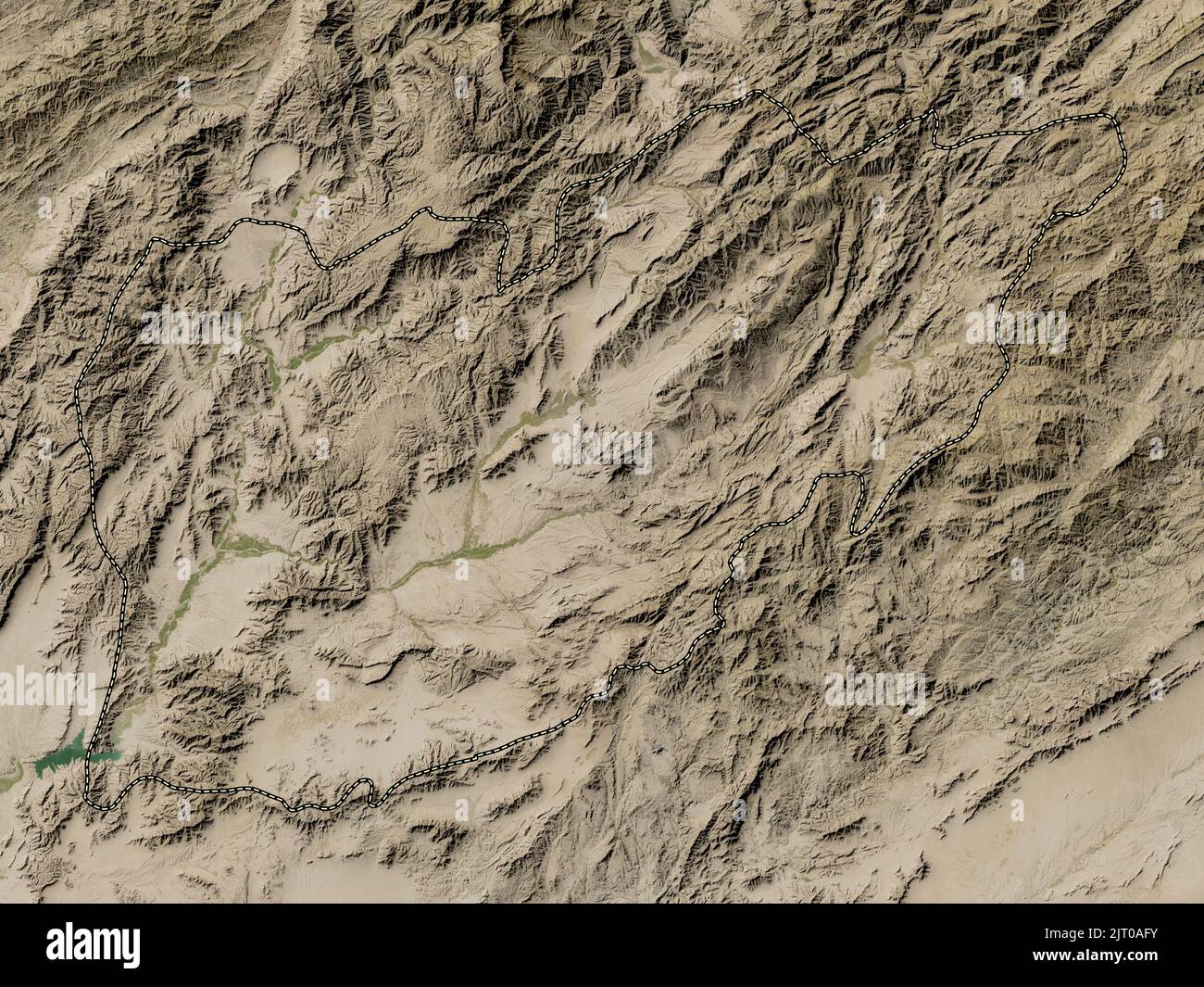 Uruzgan, Provinz Afghanistan. Satellitenkarte mit niedriger Auflösung Stockfoto