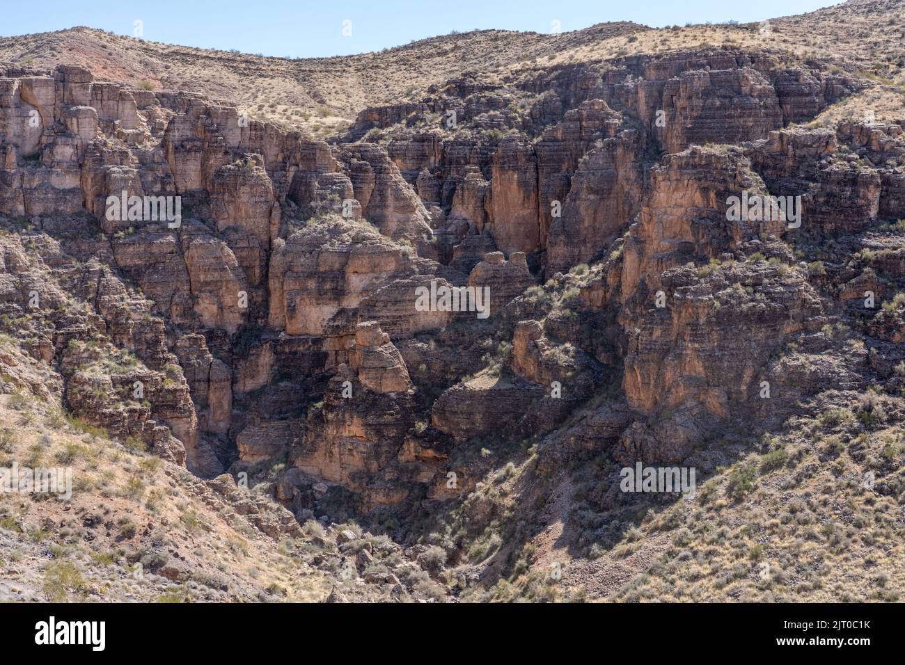 Felsformationen im Black Rock Canyon in der Nähe von „ORDORKUS“ im Südwesten von Utah, USA. Stockfoto