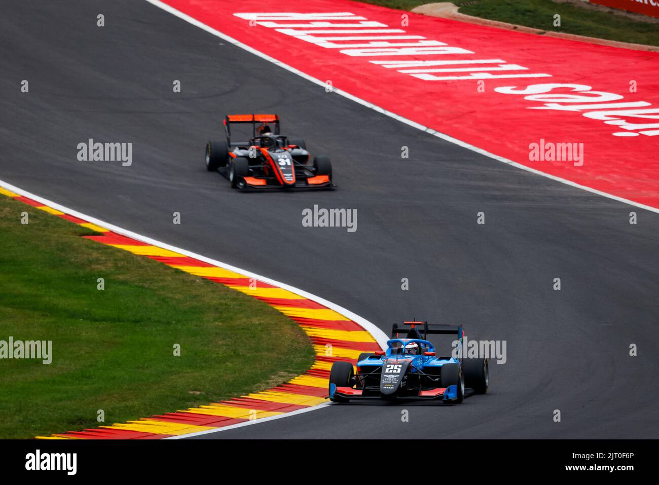 25 ALATALO William (FIN), Jenzer Motorsport, Dallara F3, Aktion während des 7.. Rennens der FIA Formel-3-Meisterschaft 2022, vom 26. Bis 28. August 2022 auf dem Circuit de Spa-Francorchamps in Francorchamps, Belgien - Foto Julien Delfosse / DPPI Stockfoto