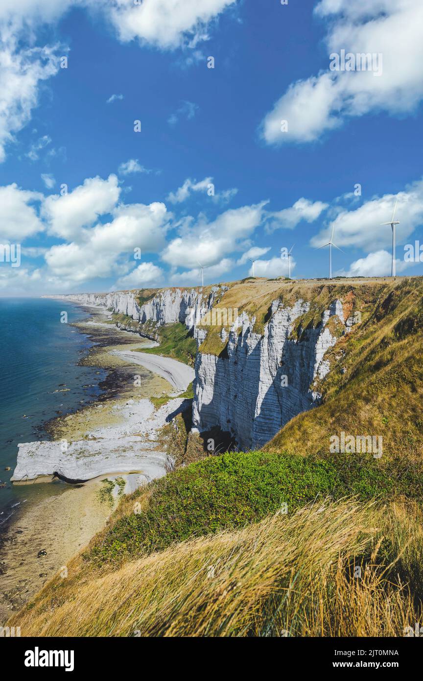 Klippen in Fecamp. Fecamp, Normandie, Frankreich Stockfoto