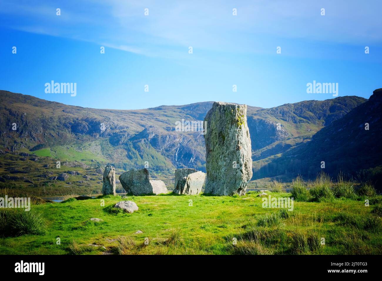 Uragh Stone Circle auf der Beara Halbinsel, County Kerry, Irland - John Gollop Stockfoto