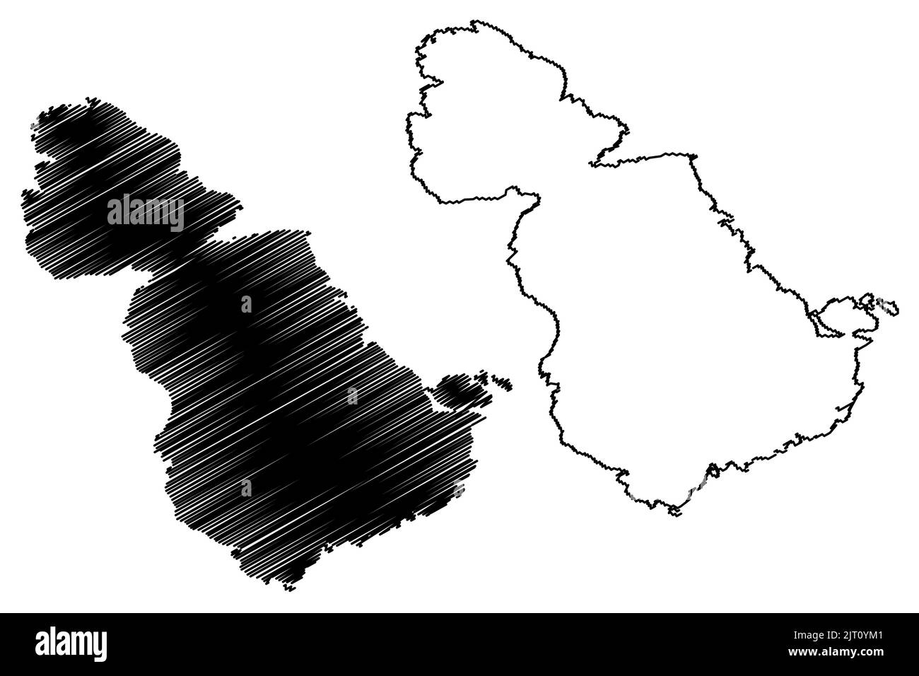 Mousa Island (Vereinigtes Königreich von Großbritannien und Nordirland, Schottland, Shetland-Inseln) Kartenvektordarstellung, Scribble-Skizze Isle of Mosey Stock Vektor