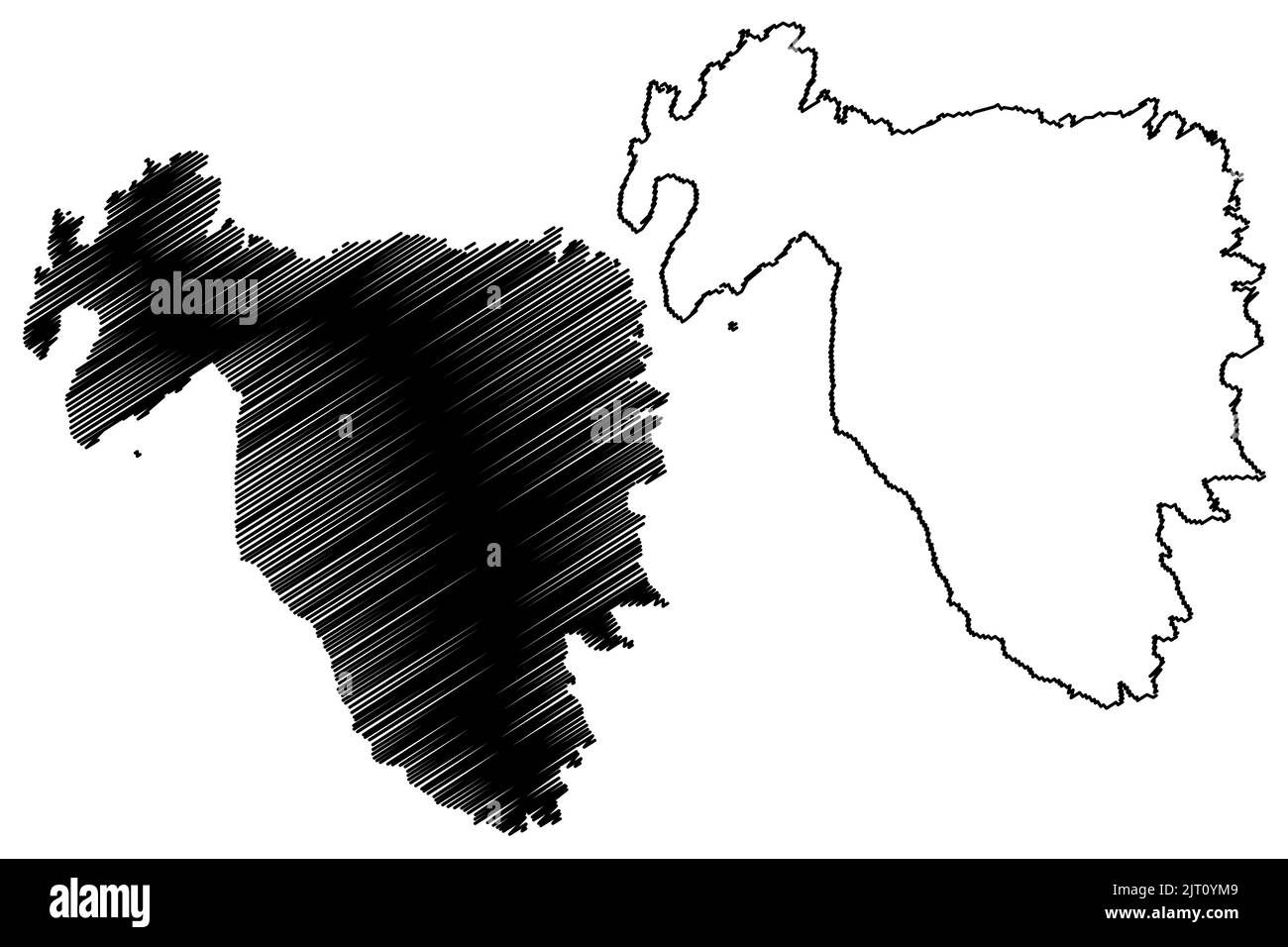 Noss Island (Vereinigtes Königreich von Großbritannien und Nordirland, Schottland, Shetland-Inseln) Kartenvektordarstellung, Scribble-Skizze Insel Nos ma Stock Vektor