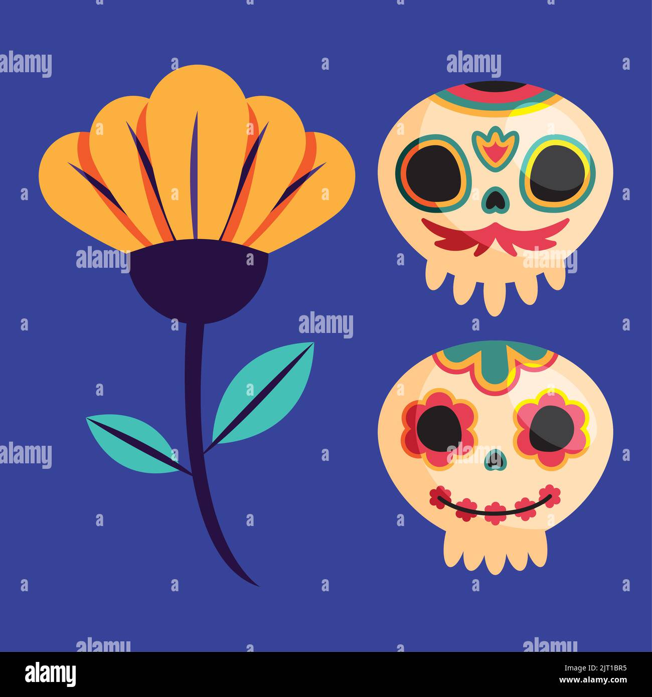dia de los muertos setzt drei Symbole Stock Vektor