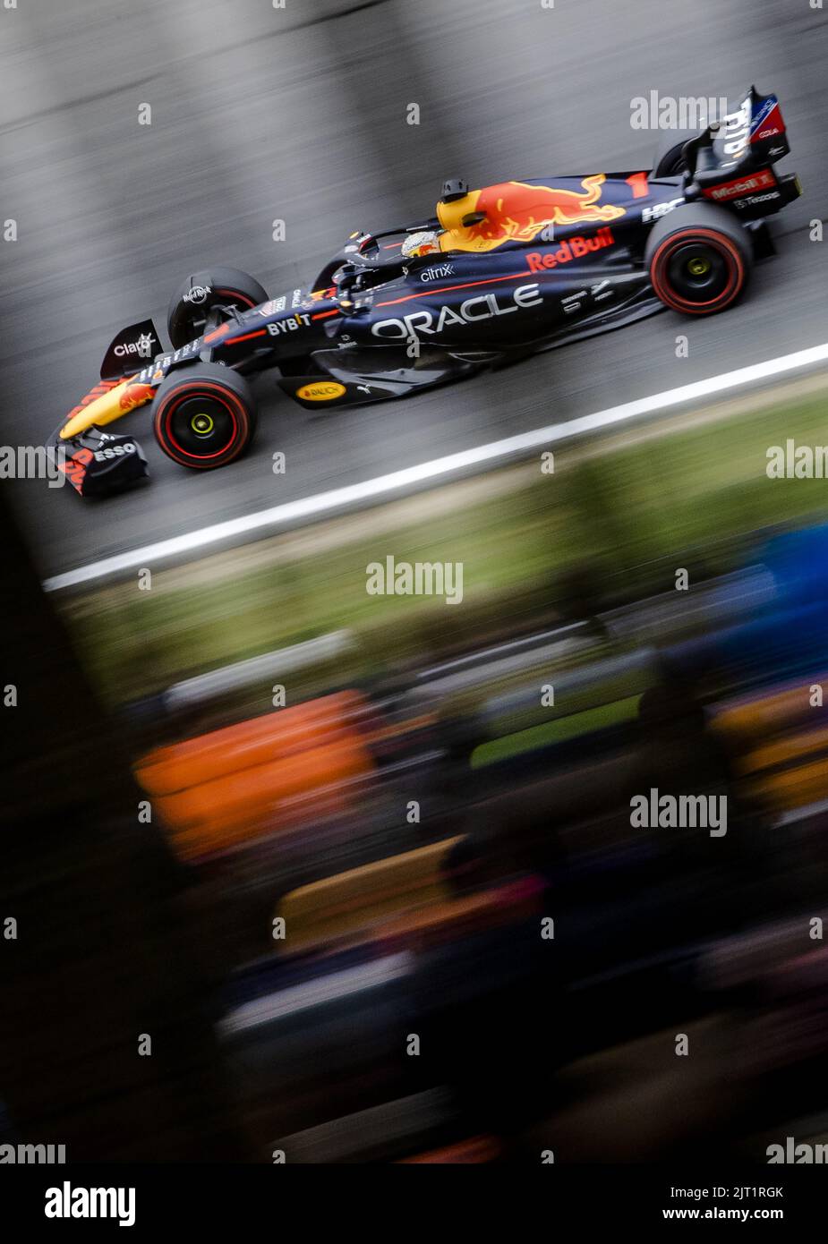 SPA - Max Verstappen (1) mit dem Oracle Red Bull Racing RB18 Honda beim Qualifying vor dem Grand Prix von Belgien F1 auf dem Circuit de Spa-Francorchamps am 28. August 2022 in SPA, Belgien. ANP SEM VAN DER WAL Stockfoto