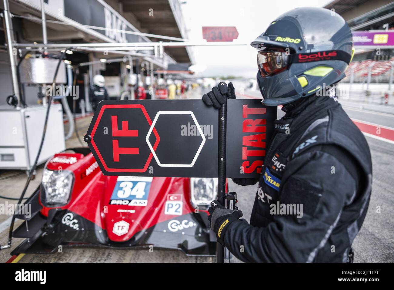 34 AITKEN Jack (gbr), EASTWOOD Charlie (irl), YOLUC Salih (tur), Racing Team Turkey, Areca 07 - Gibson, Pitlane, während der 4 Stunden von Barcelona 2022, 4. Runde der 2022 European Le Mans Series auf dem Circuit de Barcelona-Catalunya vom 26. Bis 28. August in Barcelona, Spanien - Foto: Xavi Bonilla/DPPI/LiveMedia Stockfoto