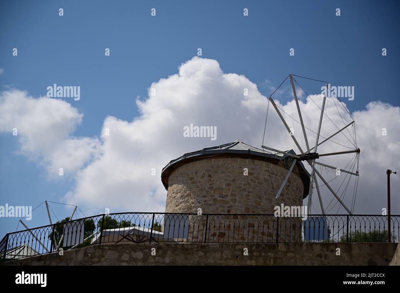 Ansicht der alten Wildmühle in Alacati, Izmir, Türkei Stockfoto