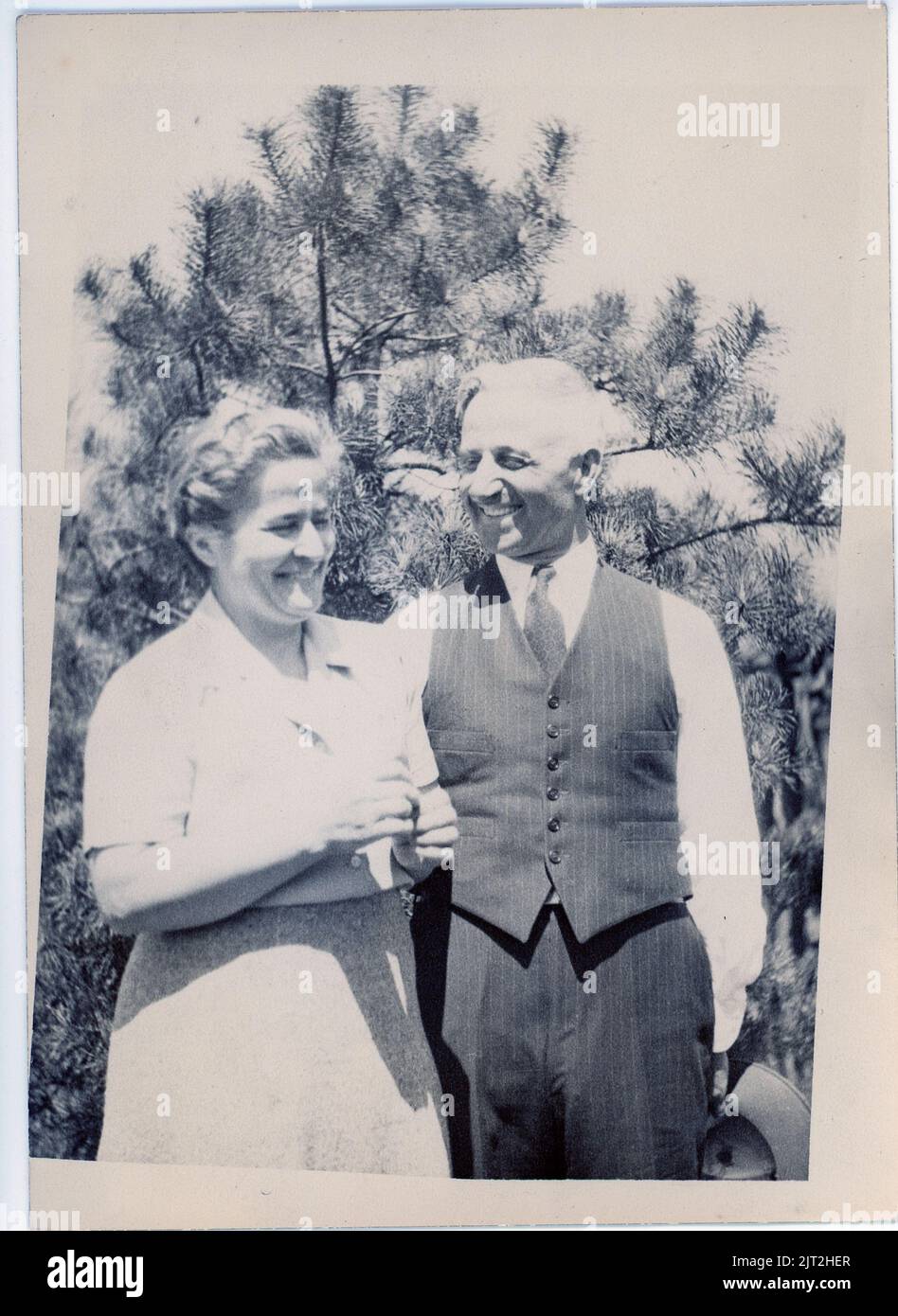 Italienisches Paar bei Daughter's Wedding, 1946, Pennsylvania, USA Stockfoto