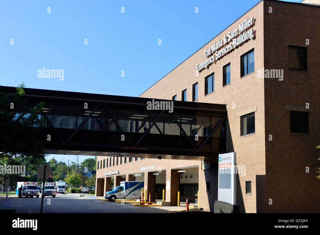 Das Maria & Sam Miller Notfalldienstgebäude in der Cleveland Clinic Stockfoto