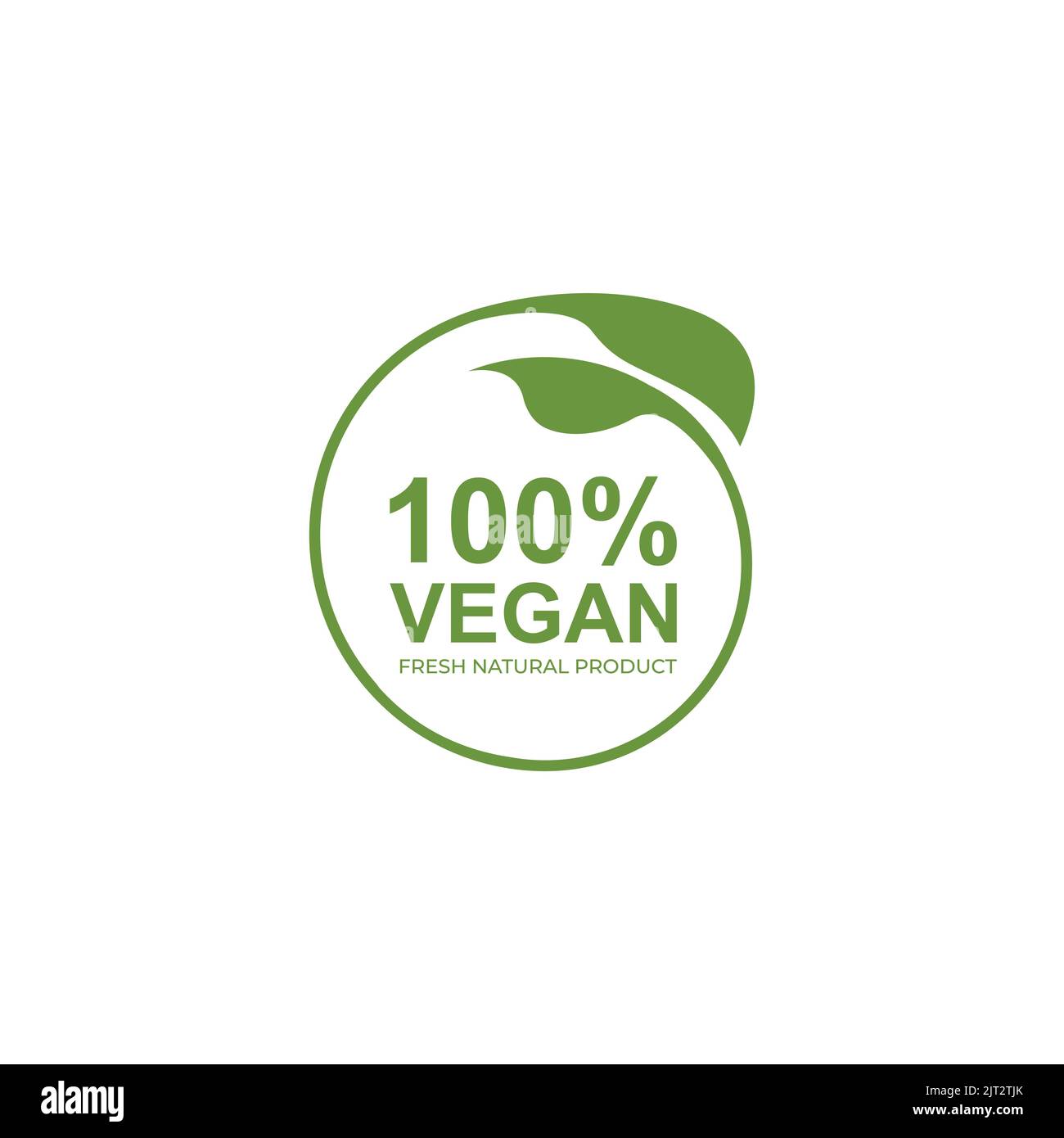 Vegane Kalligraphie-Logo mit grünen Blättern für Bio-Lebensmittel. Vegan vegetarisches Design Symbol Typografie Logo Stock Vektor