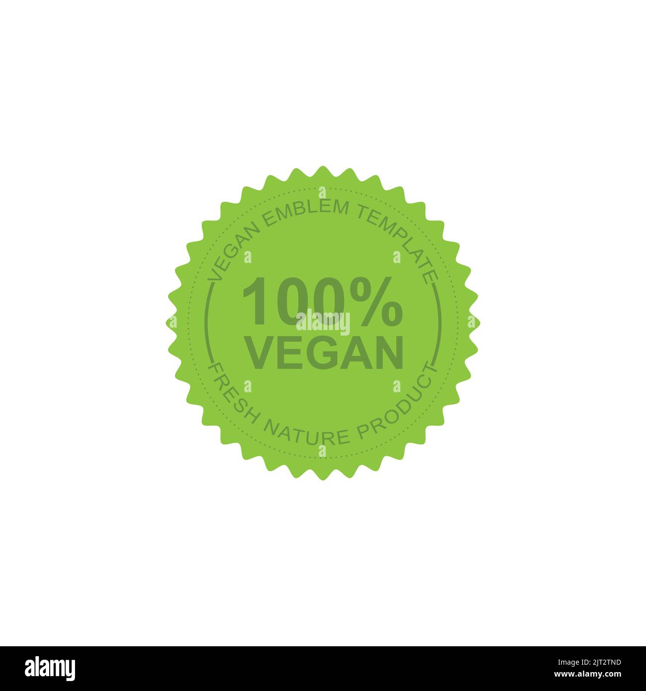 Vegan Freundliches Food Icon Badge Design. Vegane Vektor Illustration Symbol Stock Vektor. Logo für Bio-Lebensmittel. Veganes Vektorabzeichen. Veganes Lebensmittelschild mit Blättern Stock Vektor