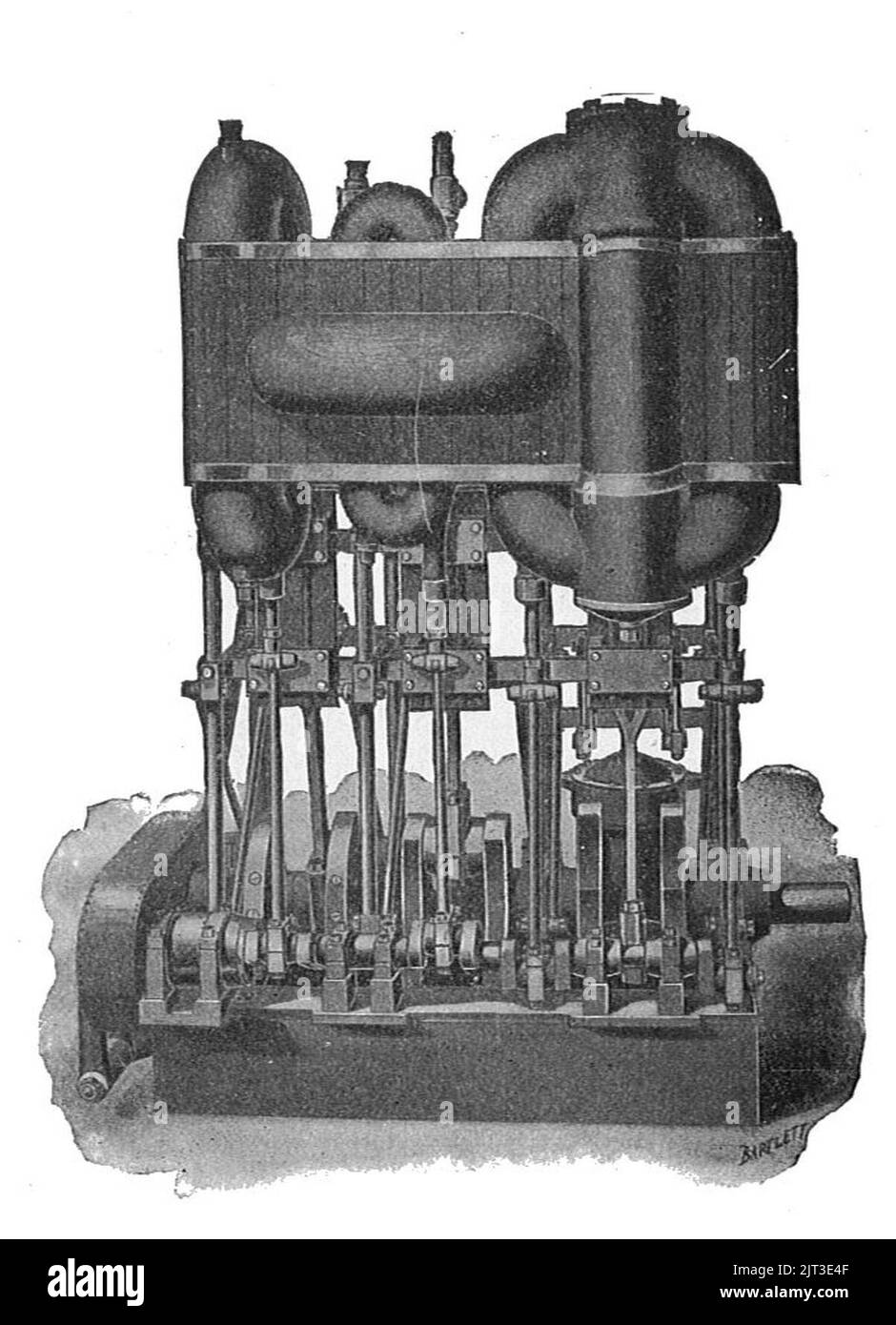 Dreifache Expansion Compound marine Dampfmaschine (Neuer Katechismus der Dampfmaschine, 1904). Stockfoto