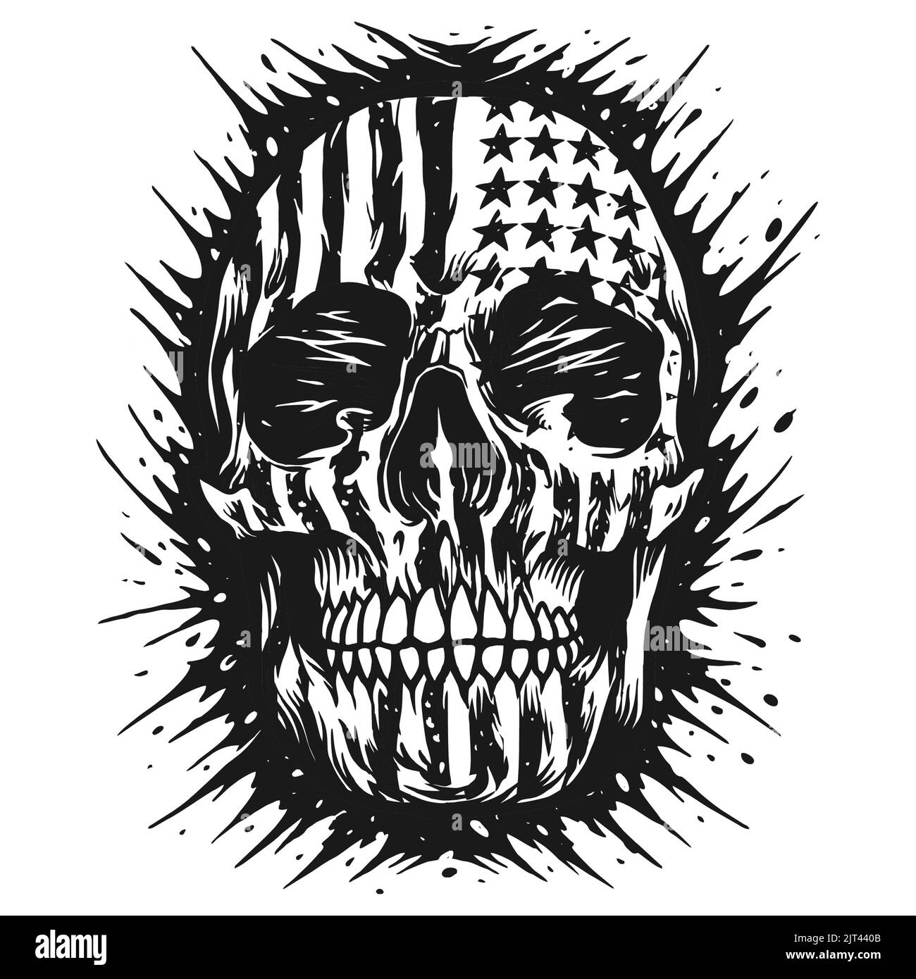 American Skull Silhouette Clipart Vektor Illustrationen für Ihre Arbeit Logo, Maskottchen Merchandise T-Shirt, Aufkleber und Label Designs, Poster, Gruß ca. Stockfoto