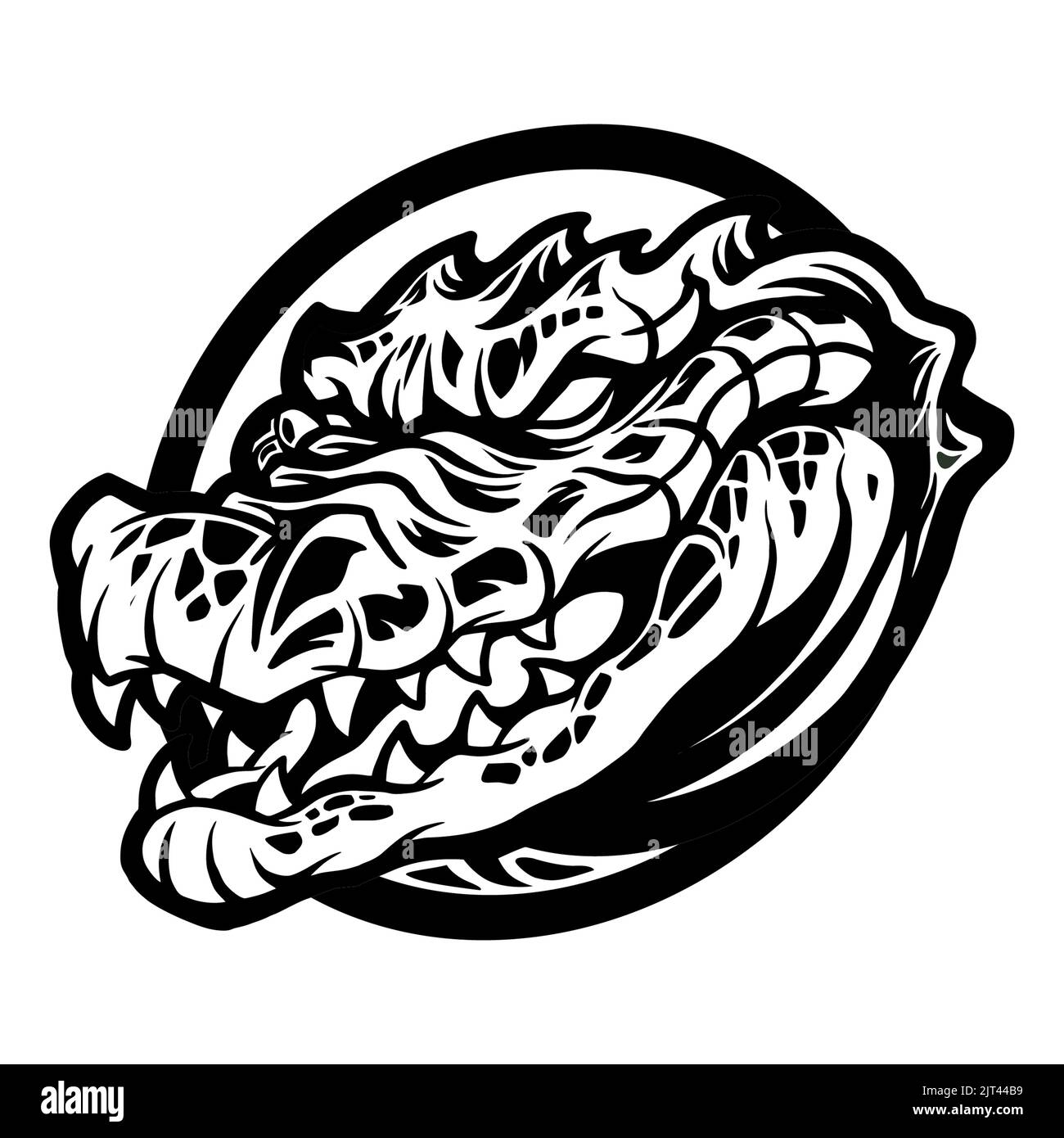 Krokodil silhouette Ausgeschnittene Stockfotos und -bilder - Alamy
