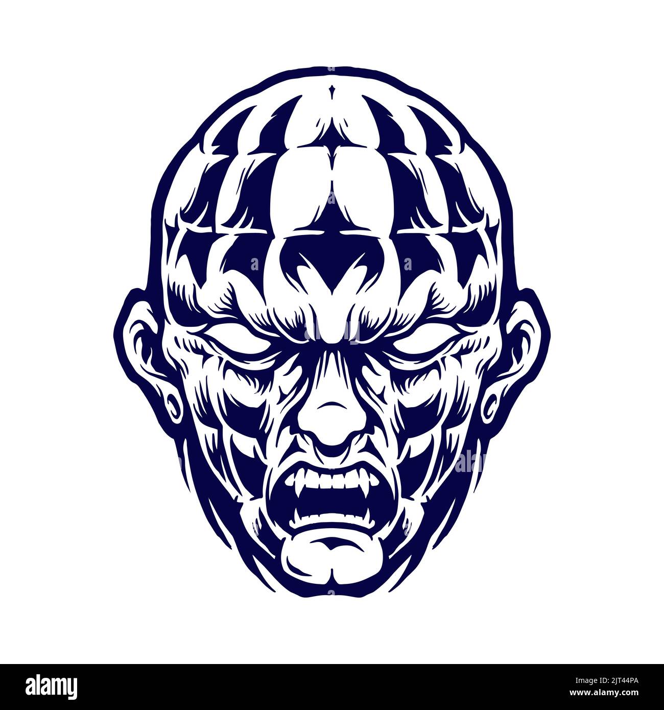 Wütend Zombie Monster Silhouette Vektor Illustrationen für Ihre Arbeit Logo, Maskottchen Merchandise T-Shirt, Aufkleber und Label-Designs, Poster, Grußkarte Stockfoto