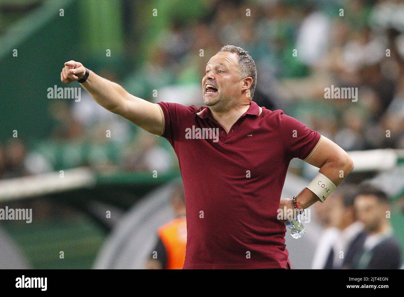 Trainer Vitor Campelos von GD Chaves Gesten während der portugiesischen Meisterschaft, Liga Bwin Fußballspiel zwischen Sporting CP und GD Chaves am 27. August 2022 im Jose Alvalade Stadion in Lissabon, Portugal - Foto Joao Rico / DPPI Stockfoto