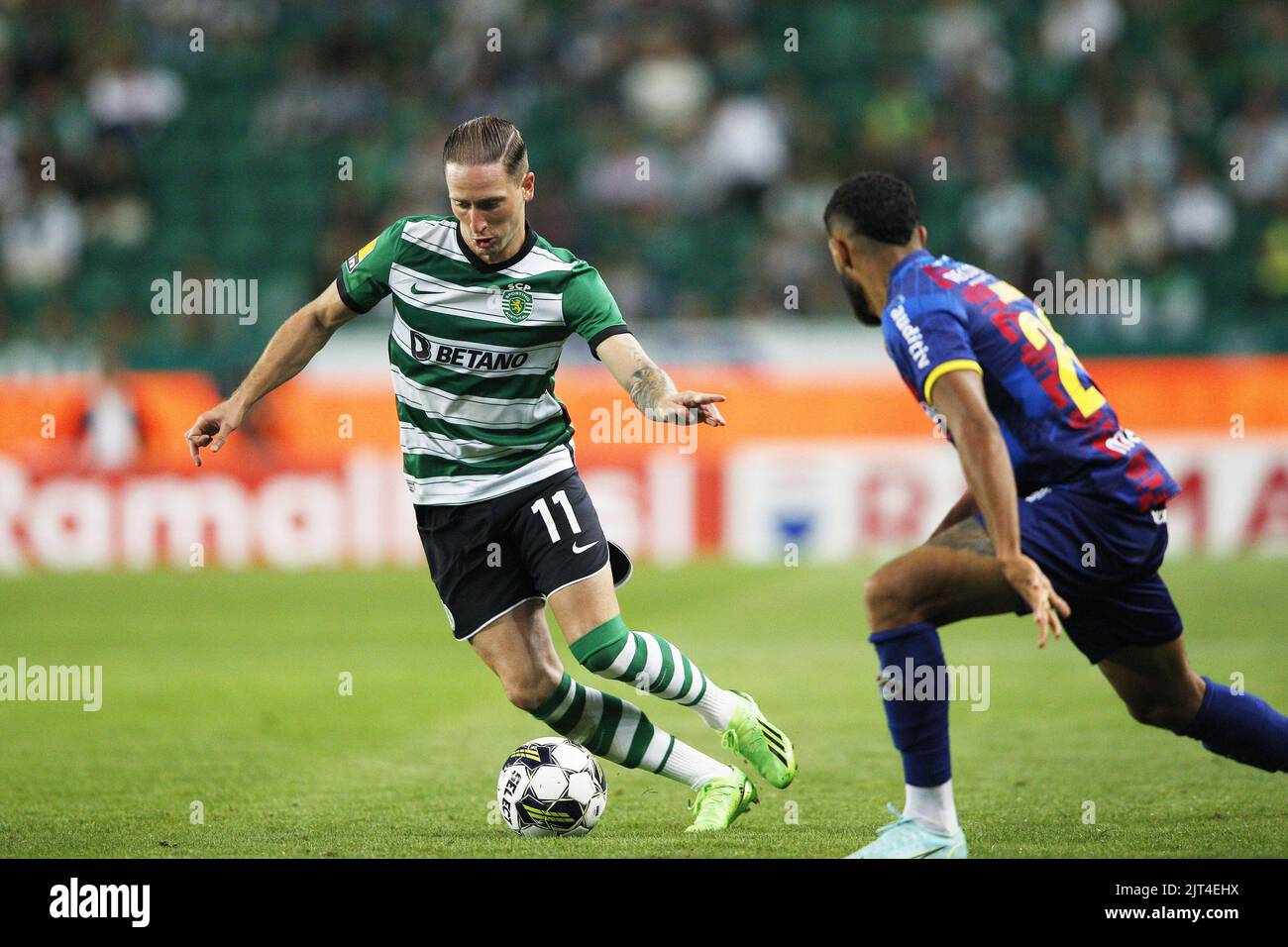 Nuno Santos von Sporting CP während der portugiesischen Meisterschaft, Liga Bwin Fußballspiel zwischen Sporting CP und GD Chaves am 27. August 2022 im Jose Alvalade Stadion in Lissabon, Portugal - Foto Joao Rico / DPPI Stockfoto