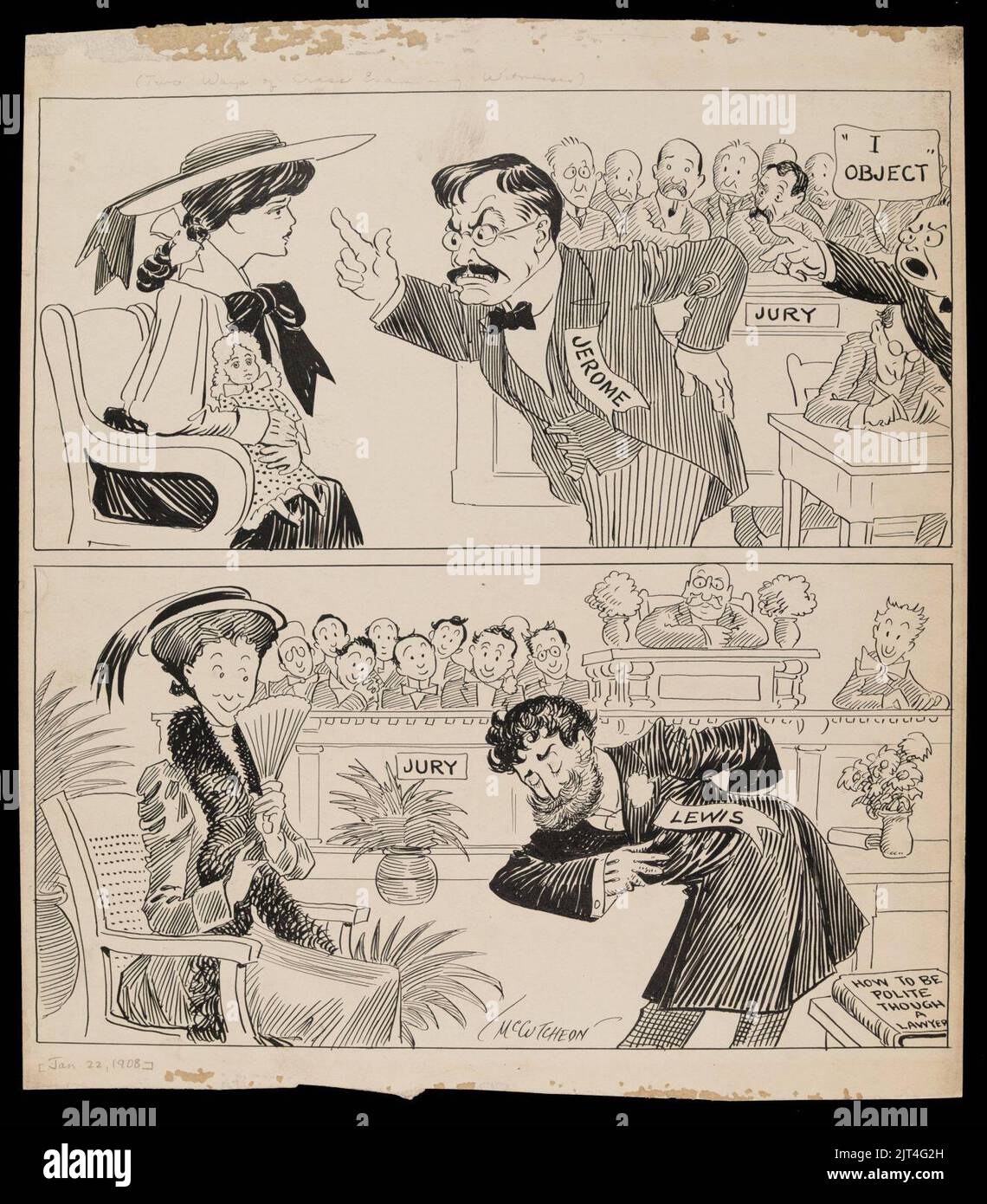 Zwei Kreuzwege Untersuchung eines Zeugen, 22. Januar 1908 Stockfoto