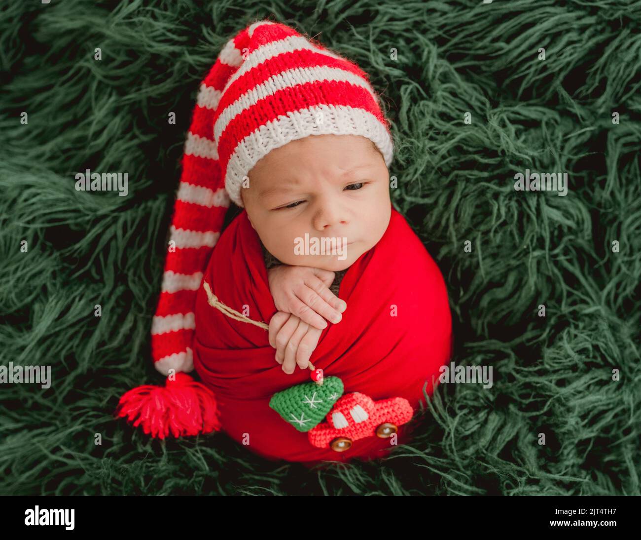 Neugeborenes Baby Boy Studioportrait Stockfoto