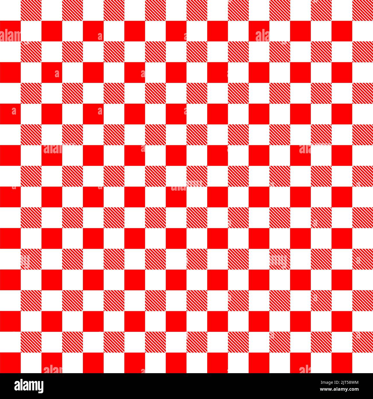 Karierte rote quadratische geometrische nahtlose Vektor-Muster für Papier, Plaid, Tischdecke und andere Textilien. Stock Vektor