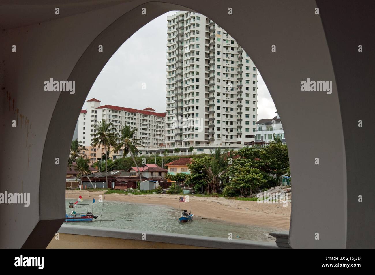 Blick von der schwimmenden Moschee, George Town, Penang, Malaysia, Asien Stockfoto