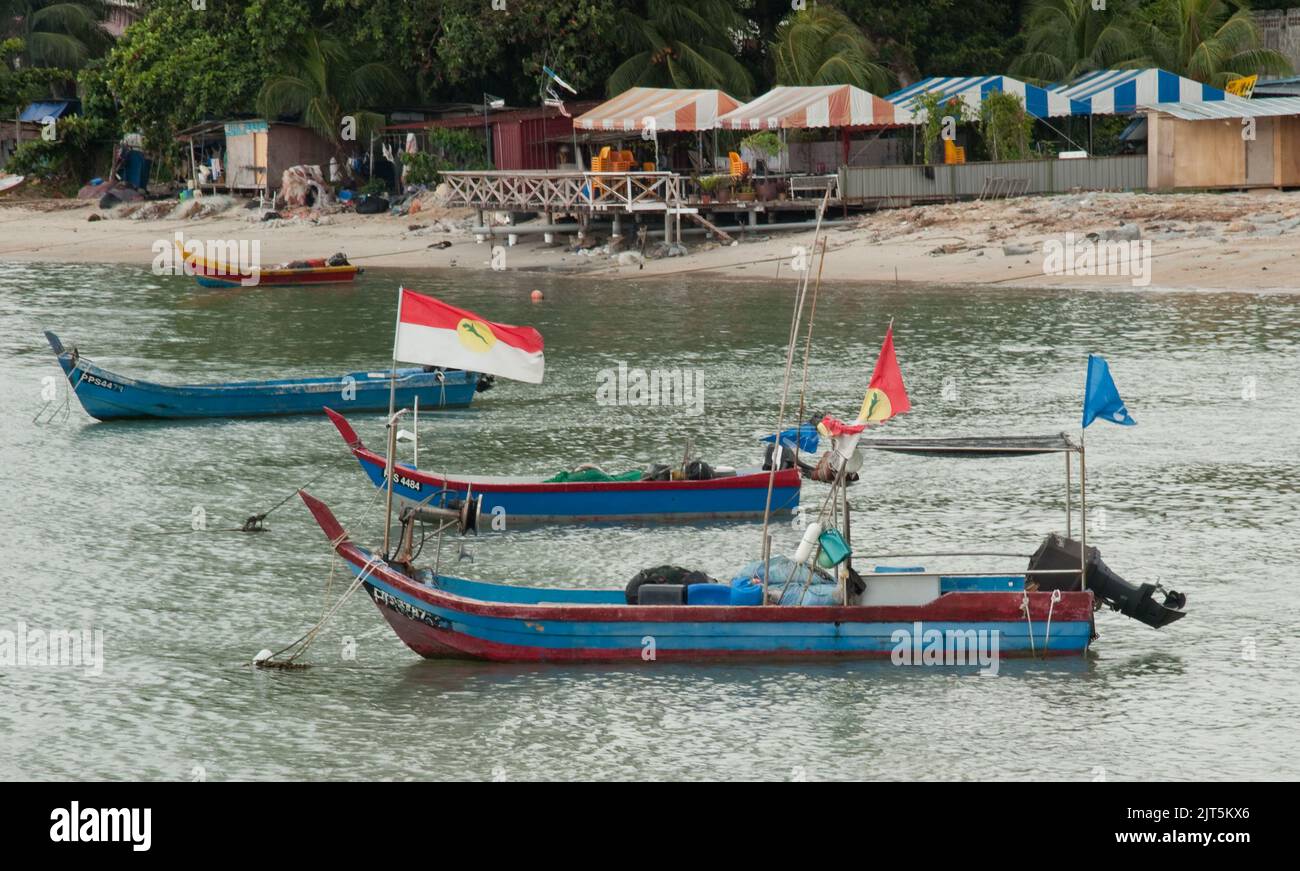 Fischerboote, George Town, Penang, Malaysia, Asien Stockfoto