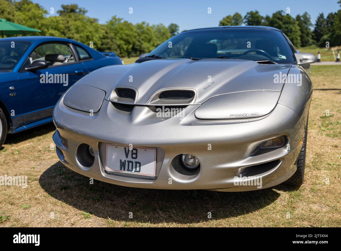 2002 Pontiac Firebird, ausgestellt auf der American Auto Club Rally of the Giants, die am 10.. Juli 2022 im Blenheim Palace stattfand Stockfoto