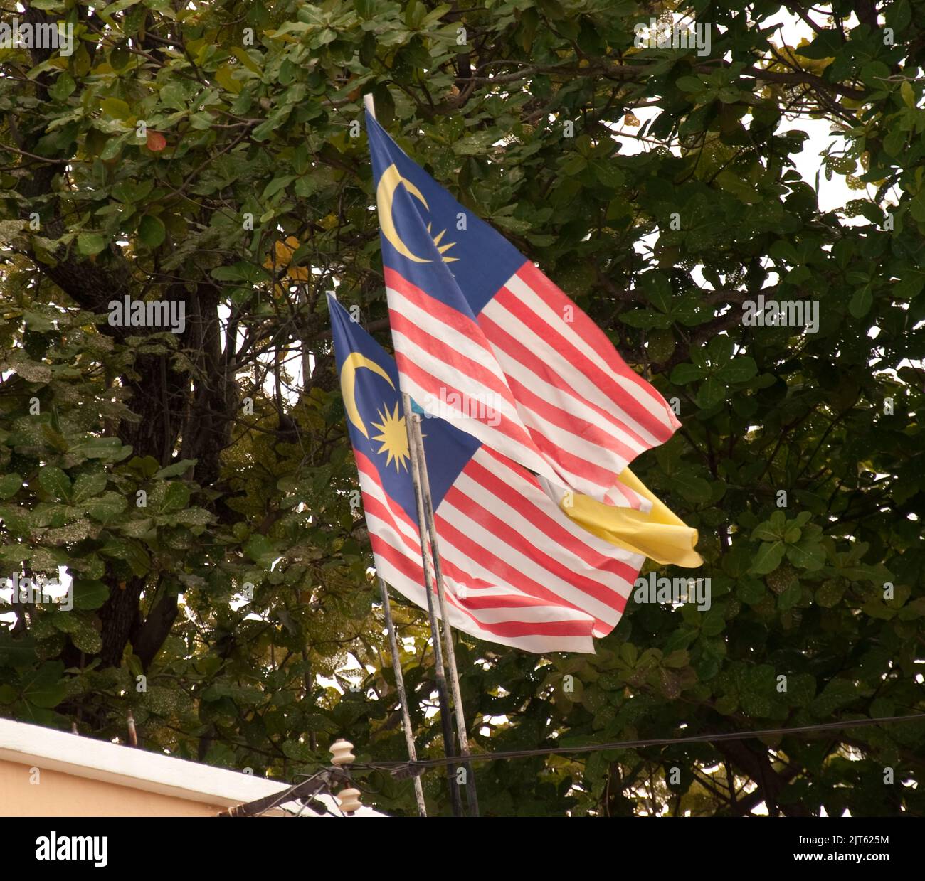 Malaysische Flaggen, Georgetown, Penang, Malaysia, Asien Stockfoto