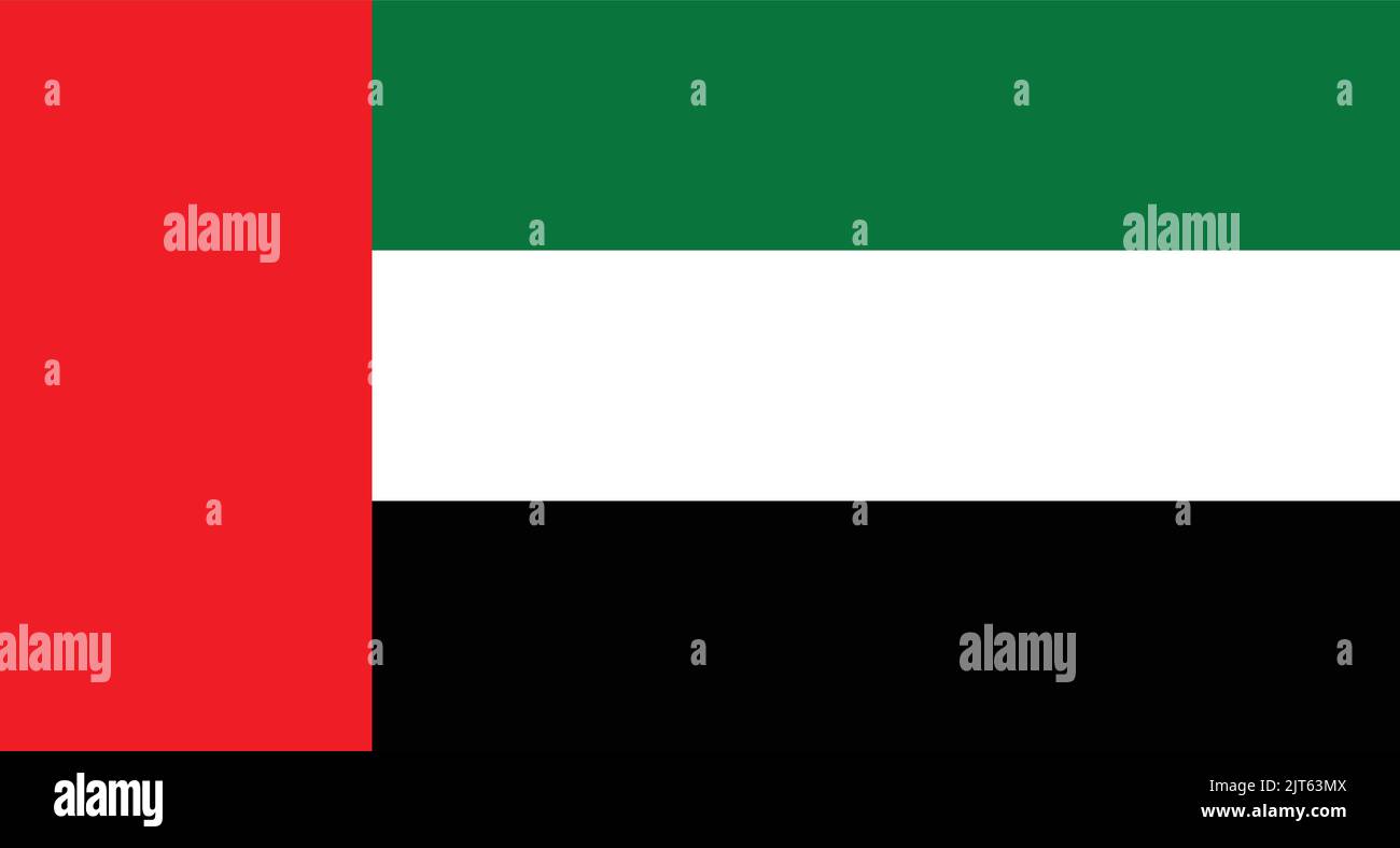 Vereinigte Arabische Emirate Nationalflagge - Vektor Flagge der VAE Stock Vektor