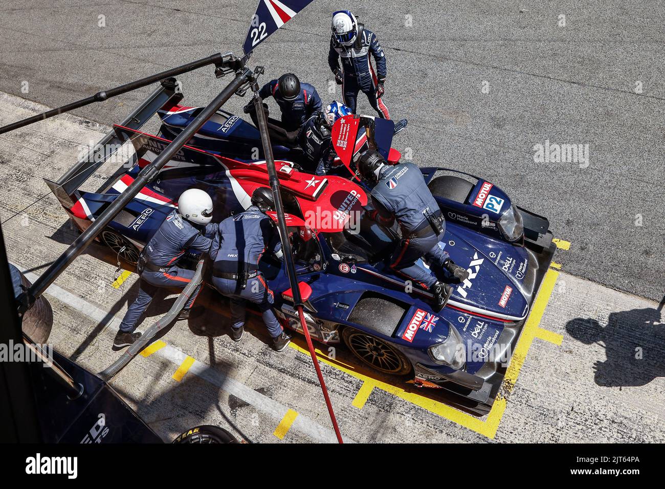 22 GAMBLE Tom (gbr), HANSON Philip (gbr), TAPPY Duncan (gbr), United Autosports, Oreca 07 - Gibson, während der 4 Stunden von Barcelona 2022, 4. Lauf der 2022 European Le Mans Series auf dem Circuit de Barcelona-Catalunya vom 26. Bis 28. August in Barcelona, Spanien - Foto Xavi Bonilla / DPPI Stockfoto