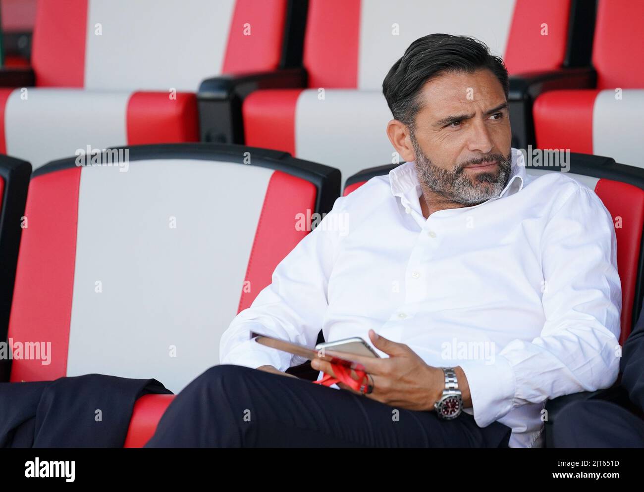 Foto Spada/LaPresse 27 Agosto 2022 - Cremona, Italia - Sport, calcio - Cremonese vs Torino - Campionato italiano di calcio Serie A Tim 2022/2023 - Stadio San Siro. Nella foto: Davide Vagnati 27. August 2022 Cremona , Italien - Sport, calcio - Cremonese vs Turin- Italienische Serie A Fußballmeisterschaft 2022/2023 - San Siro Stadion. Im Bild: Davide Vagnati Stockfoto