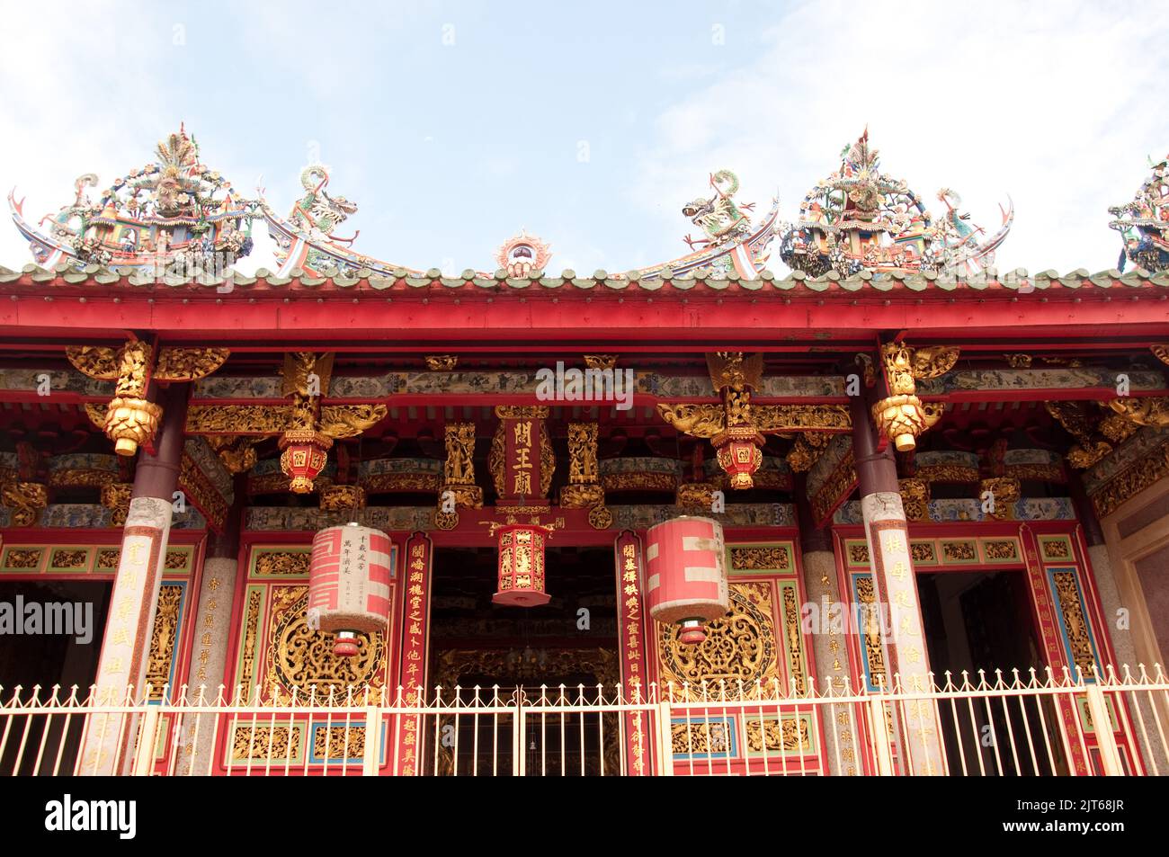 Ong-Tempel (Fassade), Georgetown, Penang, Malaysia, Asien Stockfoto