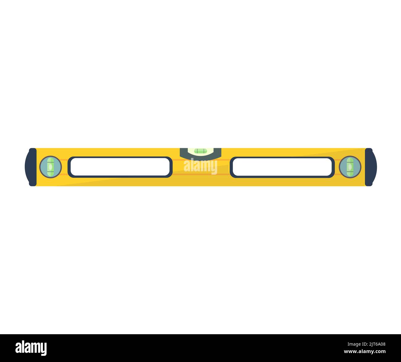 Wasserwaage, Wasserwaage und -Messung, Blasenwaage-Tool-Logo-Design. Bauwerkzeug für Boden, Wand, Decke oder andere Oberflächen Ebene Präzision Vektor-Design Stock Vektor