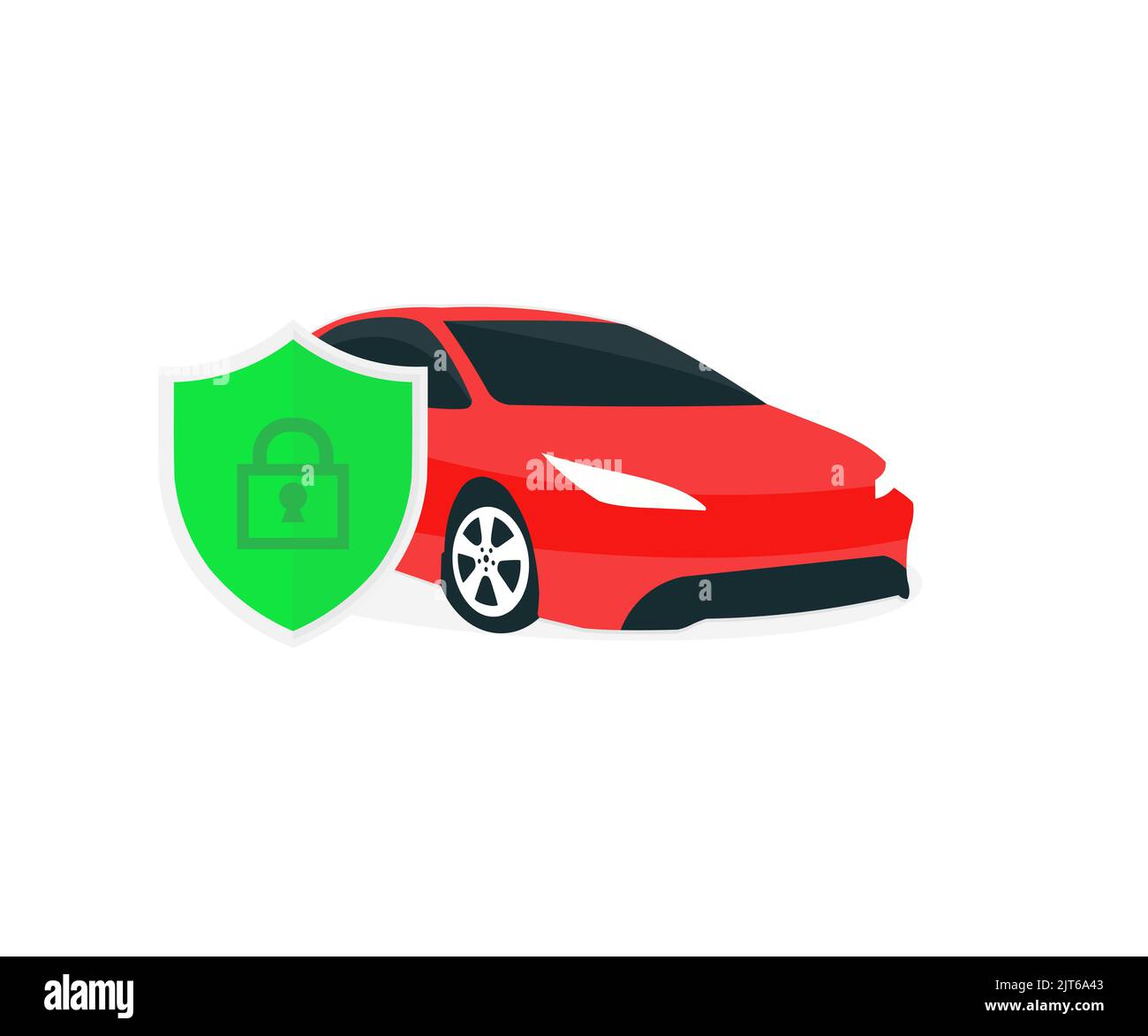 Kfz-Versicherung, Schild, Sicherheitskonzept Logo-Design. Fahrzeugversicherung Konzept Vektor-Design und Illustration. Stock Vektor