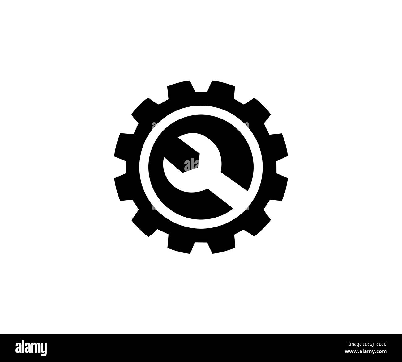 Monochrom-Symbol, Schraubendreher, Techniker, Logo des technischen Supports. Reparatur- und Reparaturkonzept. vektordesign und Illustration. Stock Vektor