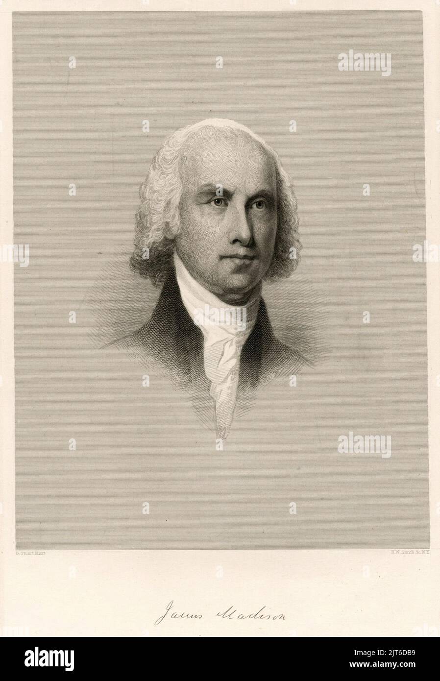 Ein Porträt von James Madison, dem vierten Präsidenten der Vereinigten Staaten Stockfoto