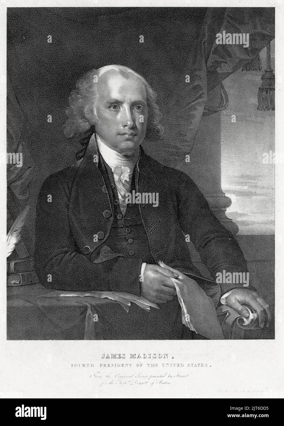 Ein Porträt von James Madison, dem vierten Präsidenten der Vereinigten Staaten Stockfoto