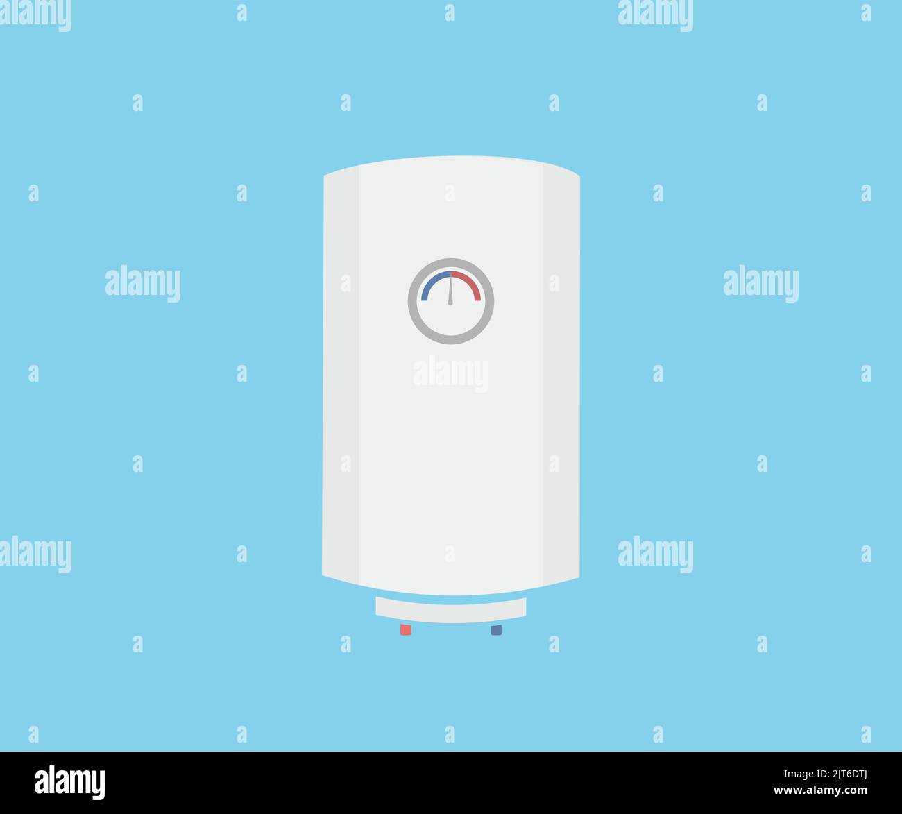 Moderner Elektrokessel, Boiler Logo Design. Intelligente Systemausstattung für Energie- und Geldeinsparungen. Home Sanitär elektrische Vorrichtung mit Rohren. Stock Vektor